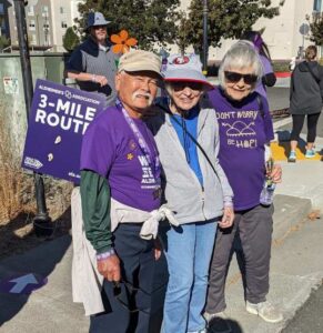 photo of 3 people who were at the Alz Walk in Suisun City, October 2022