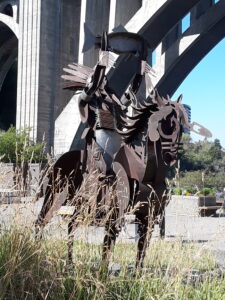 Statue of Indian on horseback