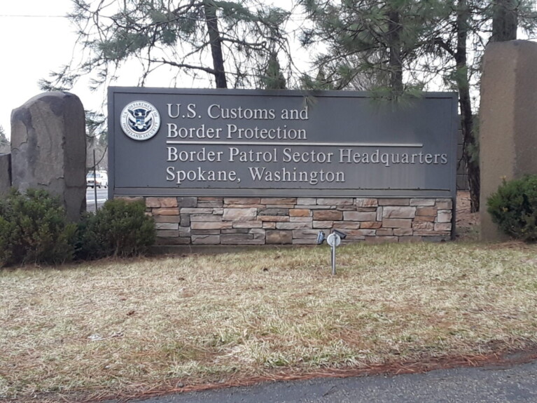 Sign publicizes U.S. Customs and Border Protection
