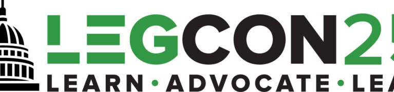 Logo advertises Legcon25 adjacent to silhouette image of capital dome