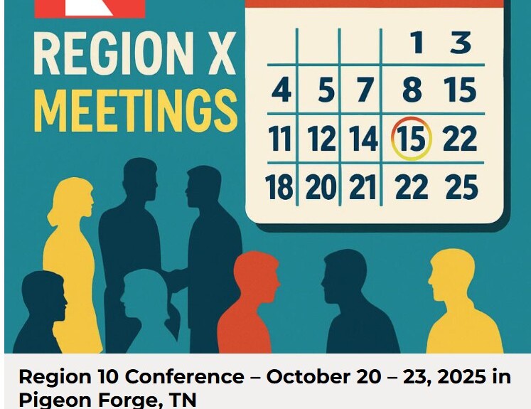 Region 10 Conference – October 21 – 23, 2025 in Pigeon Forge, TN