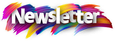NEWSLETTER with colors behind the white letters
