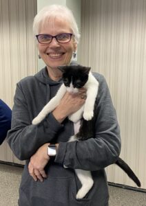 Sue Karr, Volunteer kept track of special guest she brought.