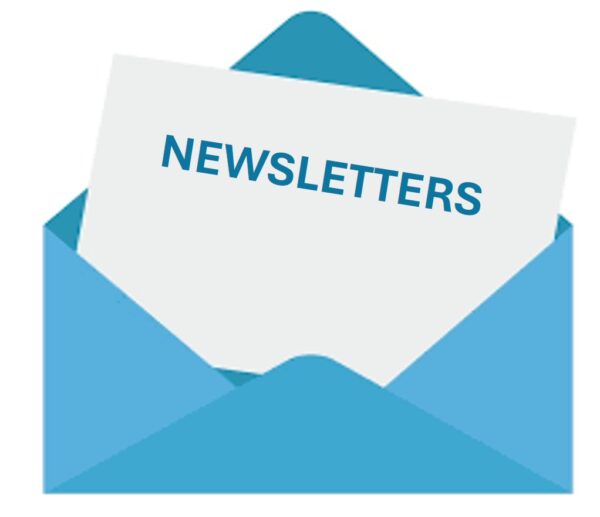 Envelope with Newsletters coming out
