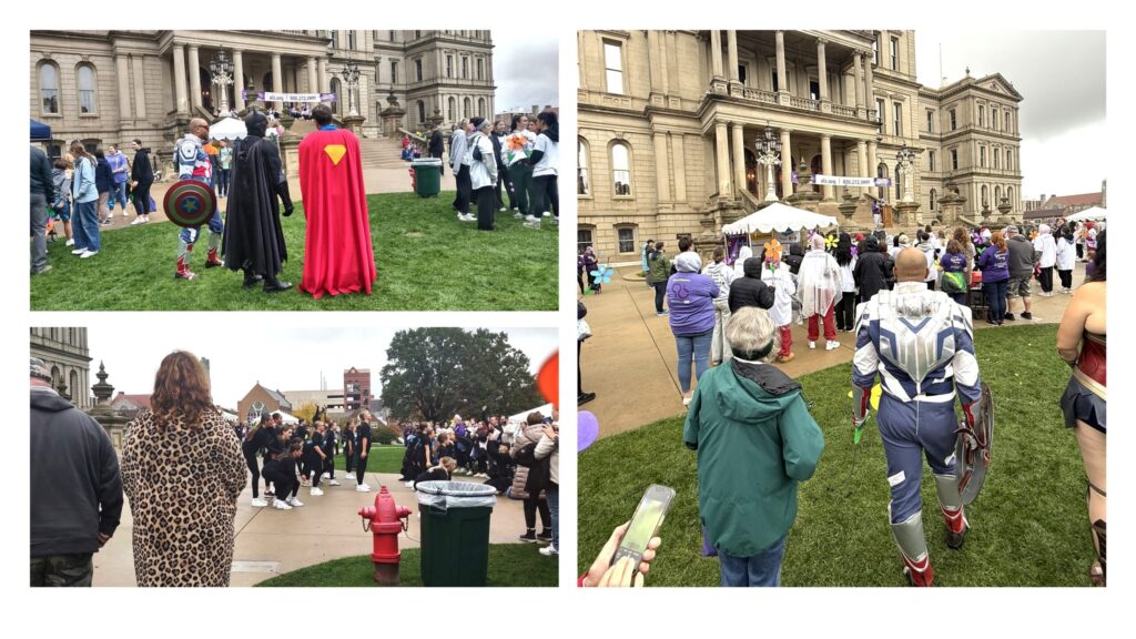 Three pictures of Alzheimer's Event activities