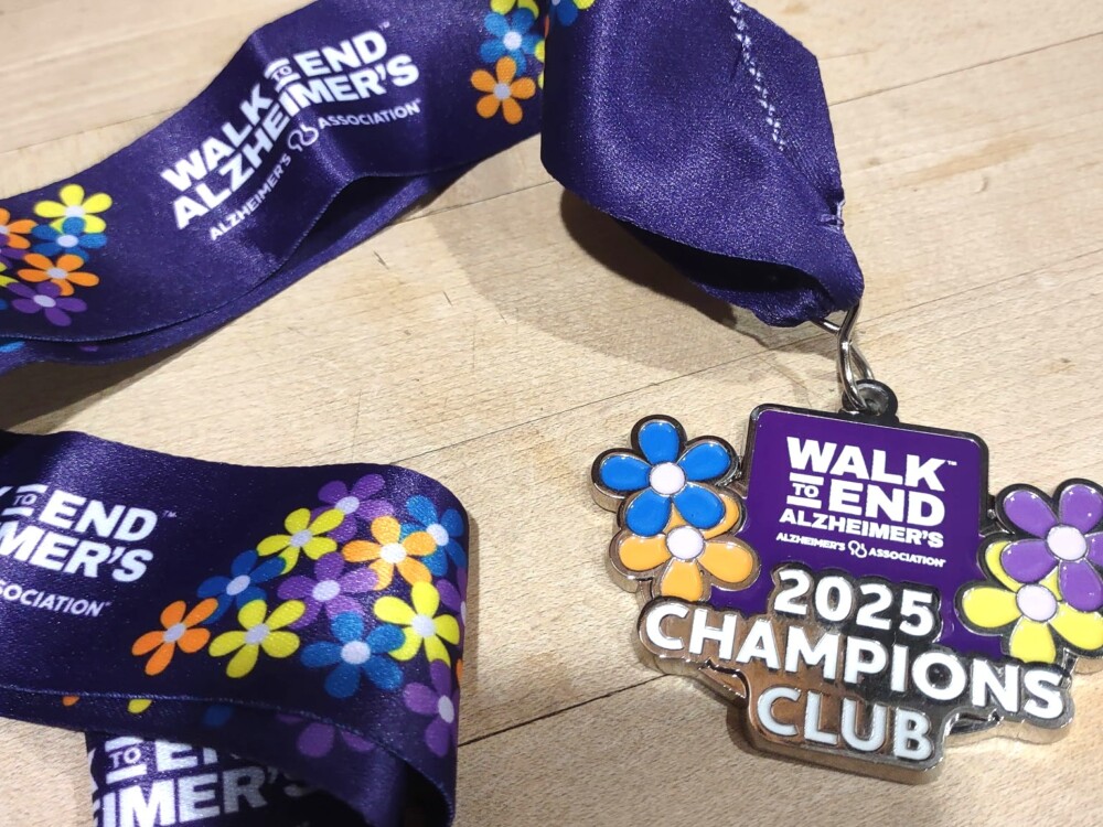 Award for Team Leader received for donations supporting her.