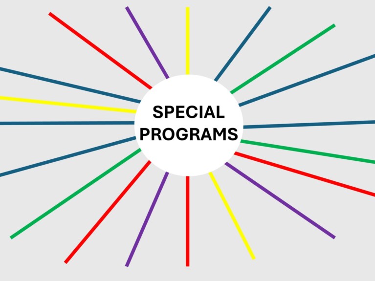 Special Programs in a circle of colored lines going out from the circle.