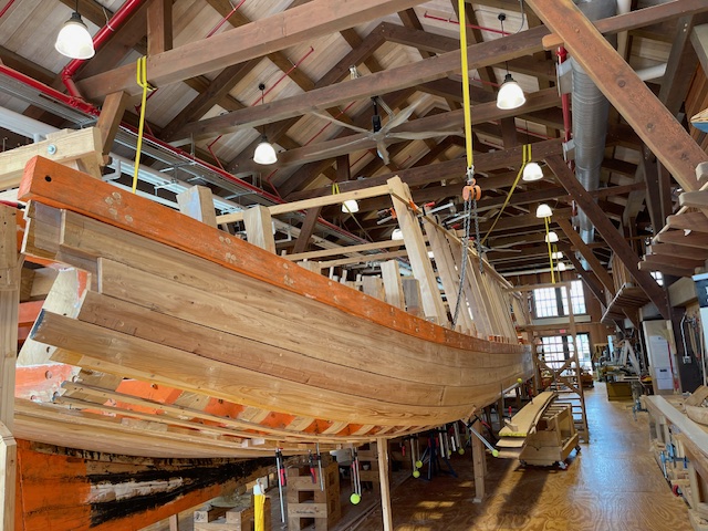 Longboat being built