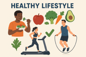 Here is a picture of people making healthy choices.
