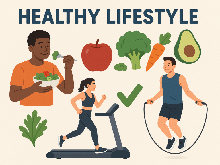 Here is a picture of people making healthy choices.