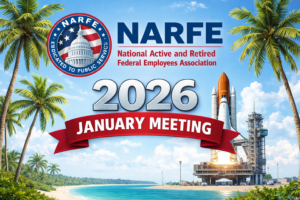 This is a graphic showing the NARFE logo and referring to the Jan 2026 meeting