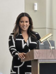 April 2025 meeting Jessica Faith Meteorologist at NBC Washington DC channel 4 presents a program