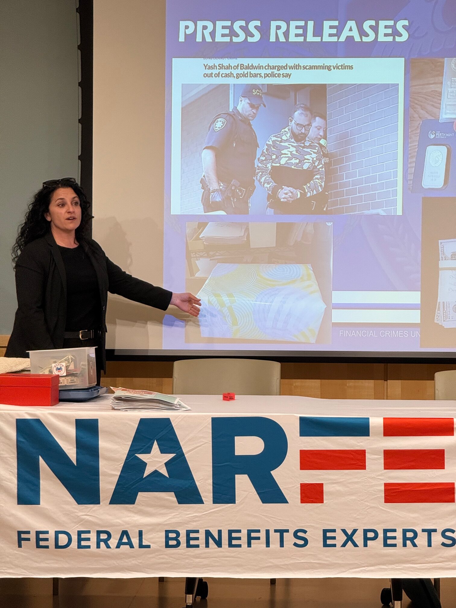 women in front of presentation screen