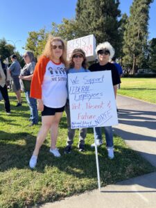 Andrea, Jeannie, and Kathy at Good Trouble Rally