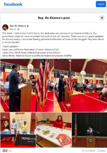 Ro Khanna Facebook Post