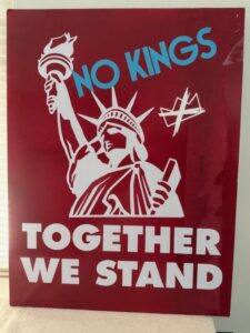 Custom Poster NARFE member Wesley Hall carried at Fremont's No Kings demonstration on 061425