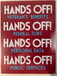 Custom Poster NARFE member Wesley Hall carried at Fremont's No Kings demonstration on 061425