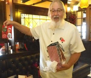 man holding gift