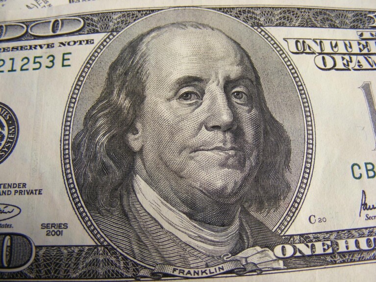 Ben Franklin's picture on $100 bill