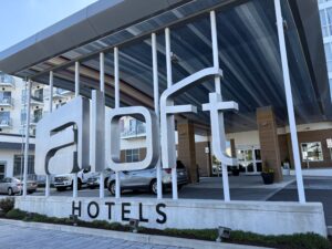 front canopy over driveway of the Ocean City, MD Aloft Hotel