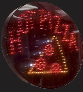 Electronic Hot Pizza sign with slice