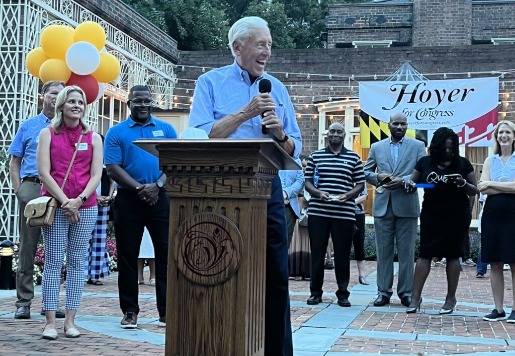 US Congressman Stenny Hoyer offering remarks at the Hoyer Bull Roast, September 2023