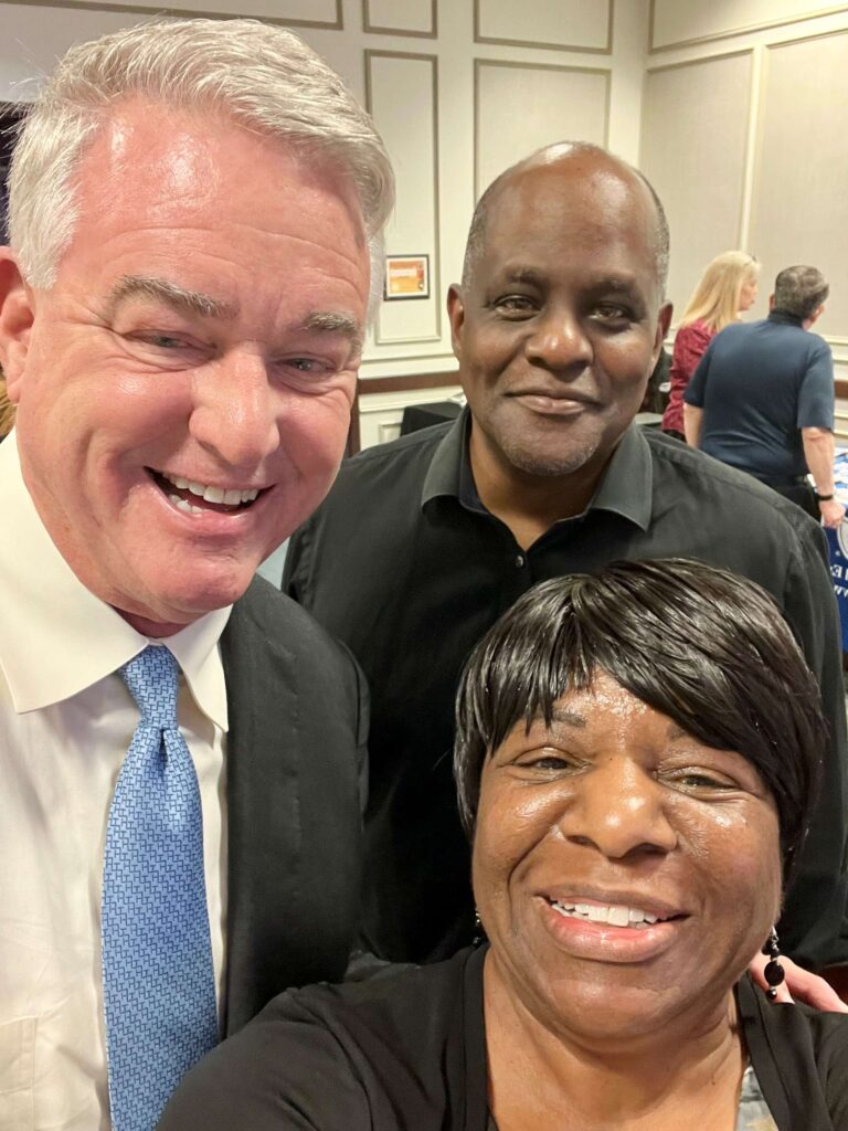 Democratic Senatorial Candidate David Trone, Vice President Gerald Williams, Chapter President Angela Hyman