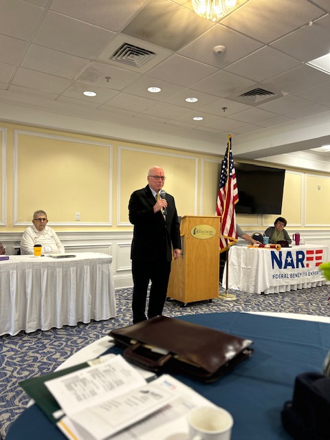 Mayor Bruce Fraley welcoming attendees to Berea at NARFE Kentucky Conference March 2025