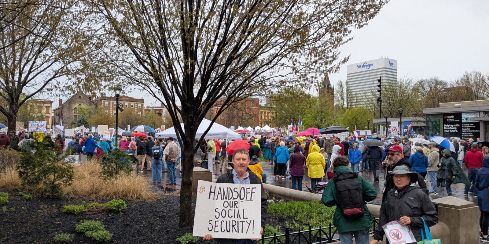 Chapter 1760 Member Randy Warpool attending the Hands Off Rally in Cincinnati, Ohio