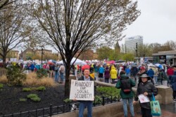 Chapter 1760 Member Randy Warpool attending the Hands Off Rally in Cincinnati, Ohio