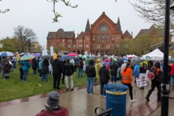 Large crowd at Hands Off Rally in Cincinnati, OH