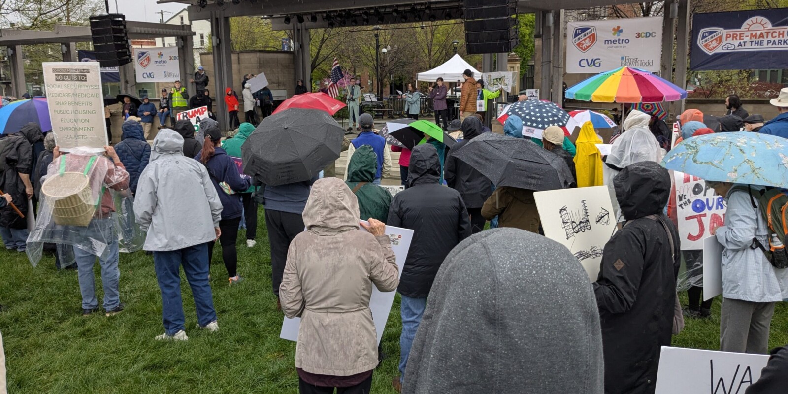 Speaker at Hands Off Rally in Cincinnati, Ohio