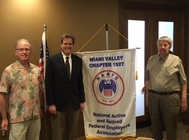 Congressman Mike Turner ( center ) with Chapter 1927 member L-R President Mike Webb and Greene County President Jim Mills - 2016