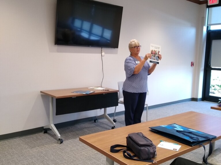 Open season: Blue Cross spokesperson Wava Iker describes BC FEHB plan for 2023 at the Greene County Chapter 2217 meeting at the Beavercreek Senior Center 2217 November 2022