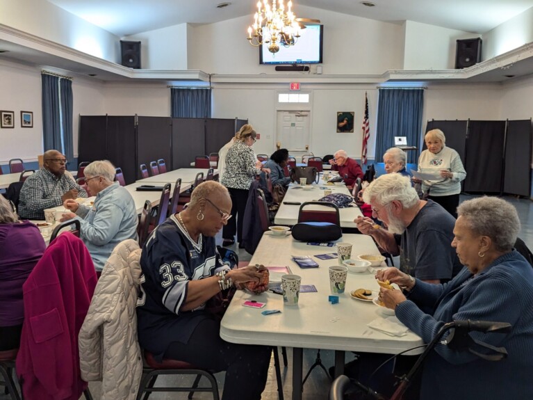 Various Chapter members preparing to eat lunch/snack