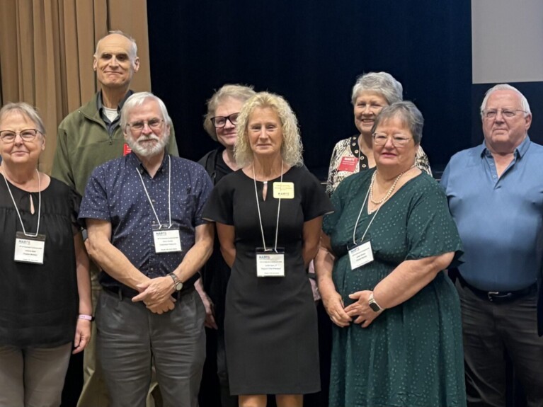 2025-2027 Iowa Federation Board with National President Bill Shackelford and Region V RVP Linda Sawvell