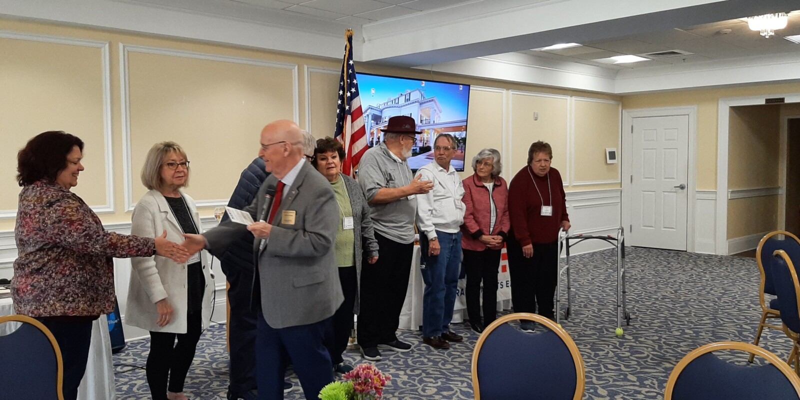 Picture of National President congratulating new KY Federation Officers