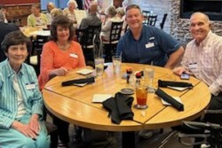 Picture of two women and two men sitting around a table