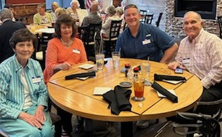 Picture of two women and two men sitting around a table