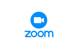 Picture of a video camera with the word Zoom underneath