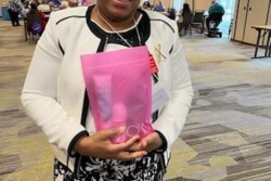 Picture of Raffle Gift Winner at Conference