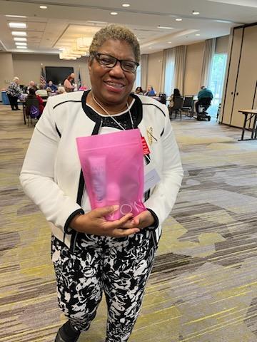Picture of Raffle Gift Winner at Conference