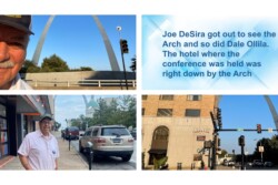 NARFE conference hotel at St Louis Arch and two members went to Arch for better look.