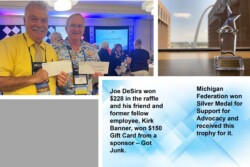 Raffle awards as well as a Silver Medal trophy for Advocacy Support