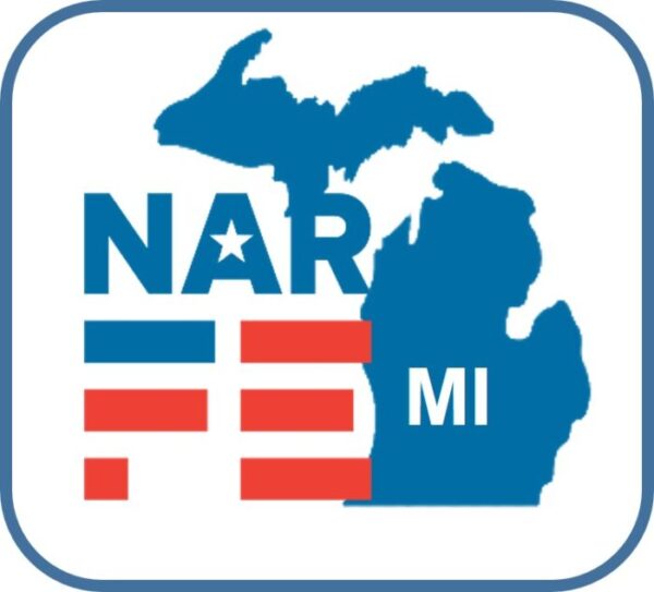 A NARFE logo with map of Michigan with it as Michigan Logo