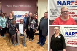 Three pictures of chapter attendees at conference