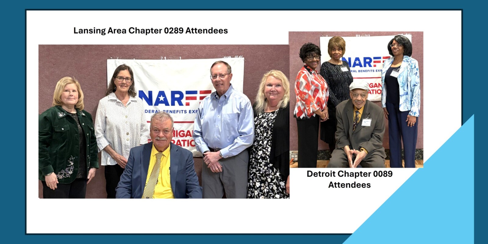 Two groups of NARFE Chapter members. One of Chapter 0289 the other Chapter 0089