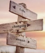 Life changing events image looks like direction guide sign