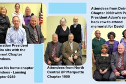 Three pictures of groups of attendees from different chapters
