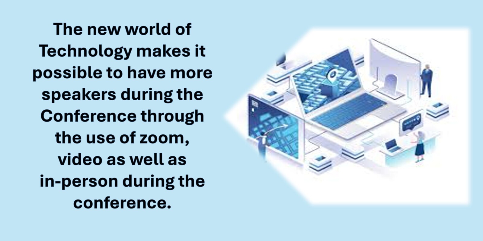 graphic of technology being used during conference
